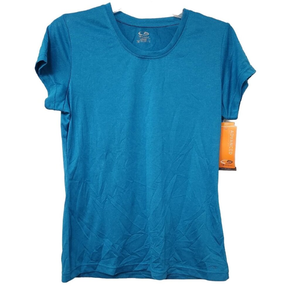 Champion Duo Dry Max Shirt Sports Active Wear‎ Blue Womens Medium NEW NWT